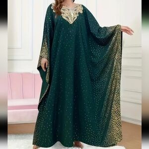 Moroccon Kaftan maxi Dress light weight Dubai abaya muslim hijabi dress